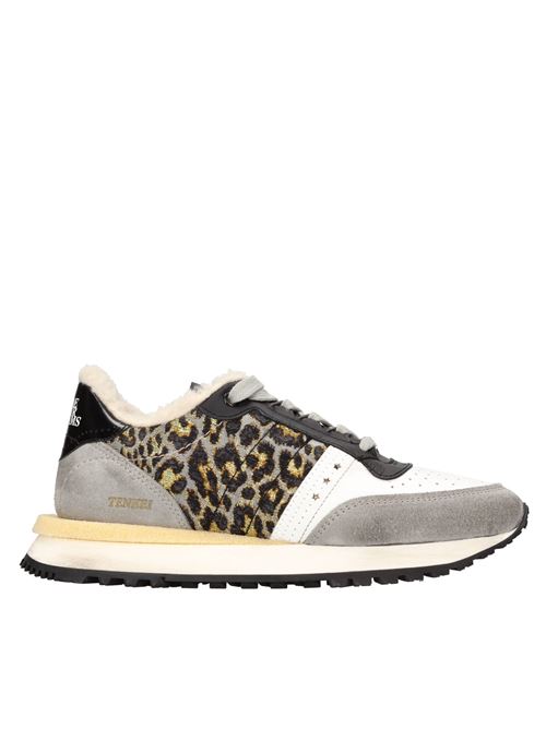 Sneakers in leather and fabric HIDNANDER | TENKEI S. E. SHEARLING HC2WS415 465BIANCO-NERO-GRIGIO-LEOPARDATO